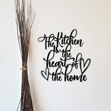 The Kitchen is the Heart of the Home | Metal Kitchen Sign | Decorative Wall Art | Gift for Mom | Housewarming Gift for Kitchen